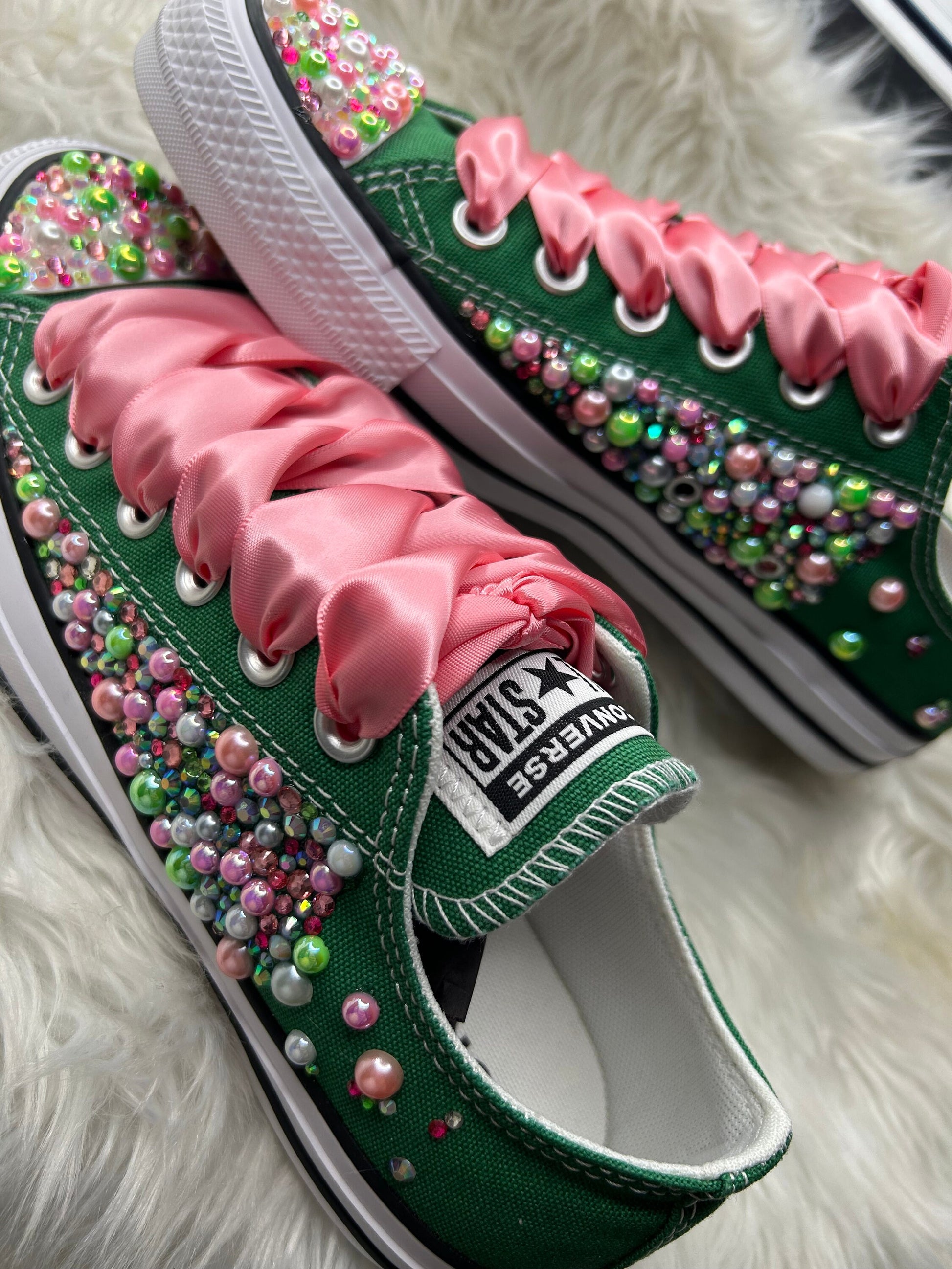 AKA Inspired Converse Pink & Green
