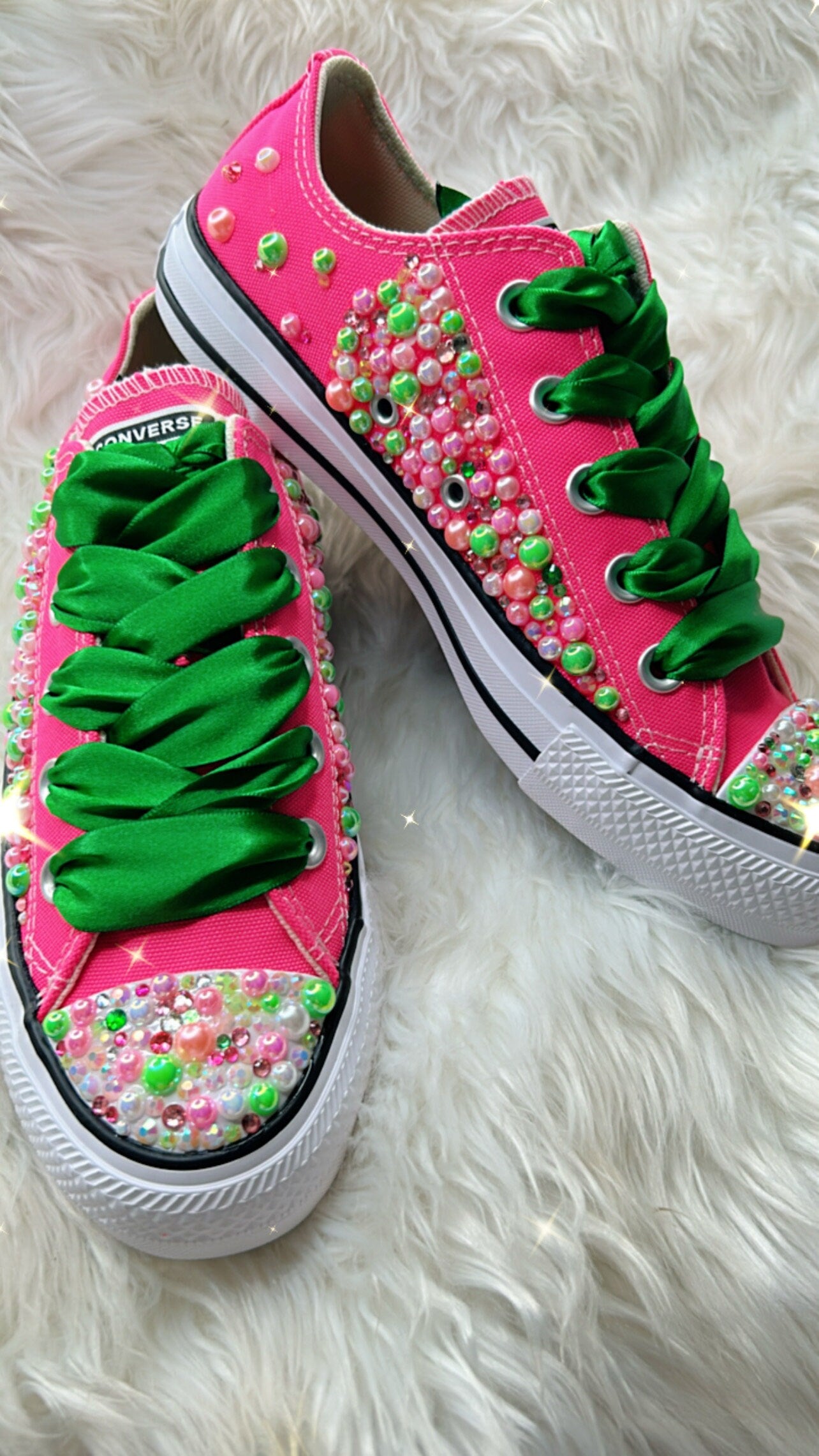 AKA Inspired Converse Pink & Green